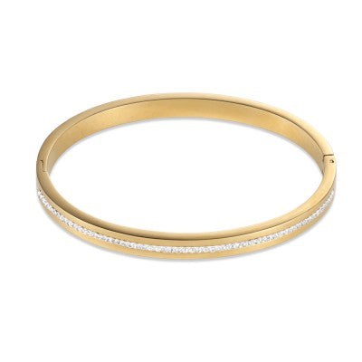 Coeur De Lion Gold Crystal Bangle