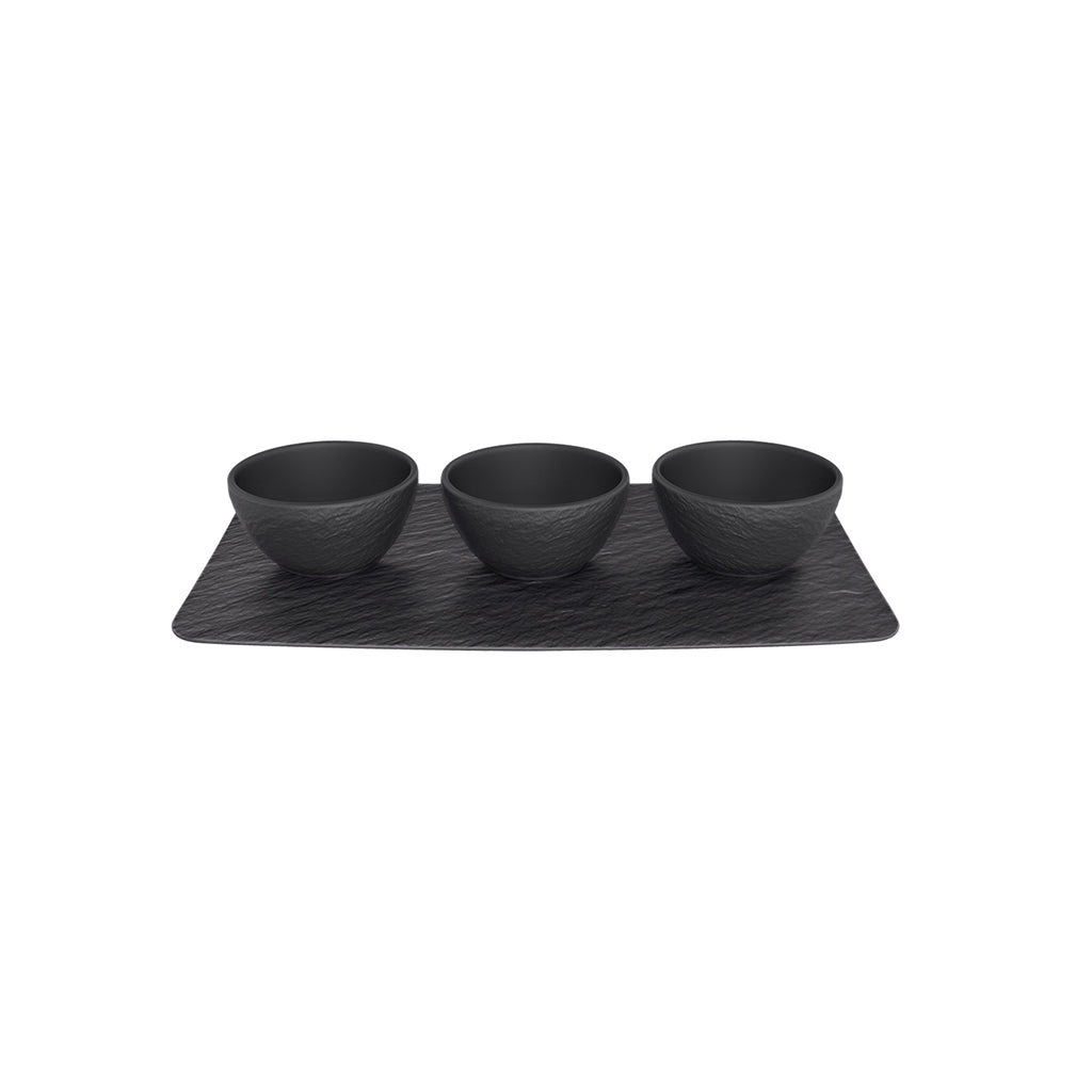 Villeroy & Boch Manufacture Rock Black Dip Bowl Set