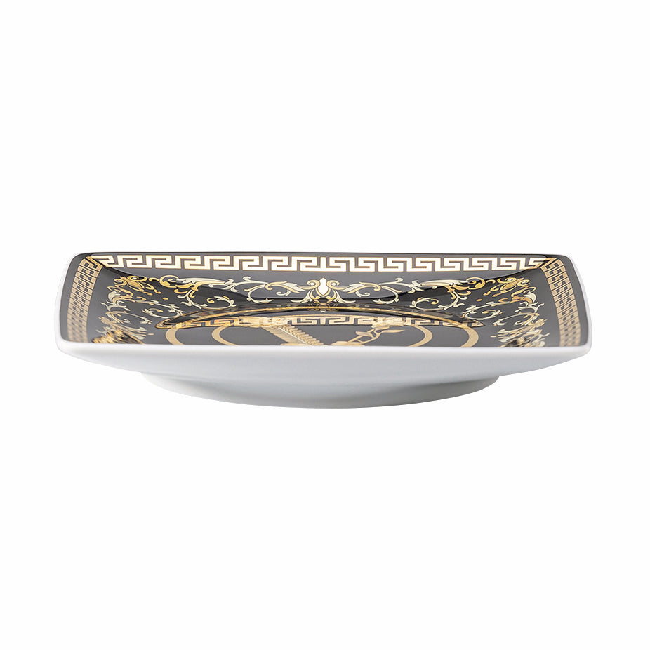 Versace Virtus Gala Black Flat Square Bowl 12cm