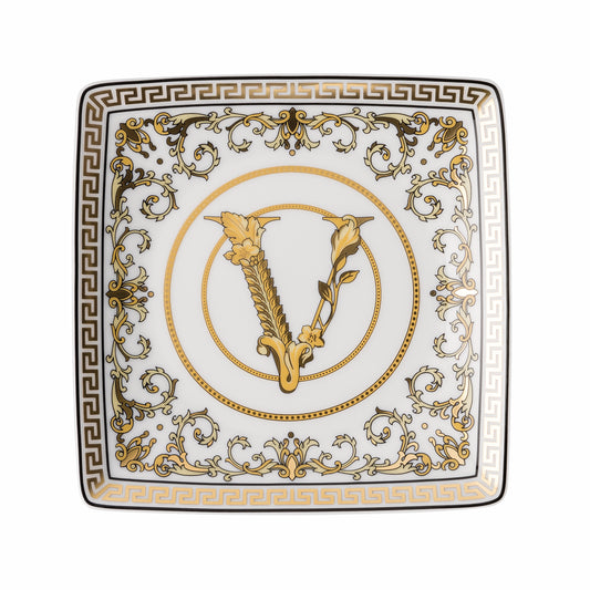 Versace Virtus Gala White Flat Square Bowl 12cm