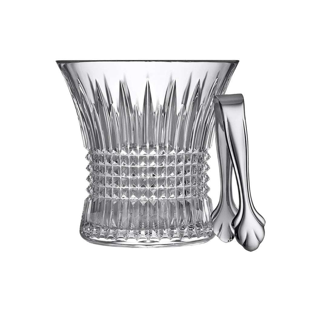 Waterford Crystal Lismore Diamond Ice Bucket with Tongs