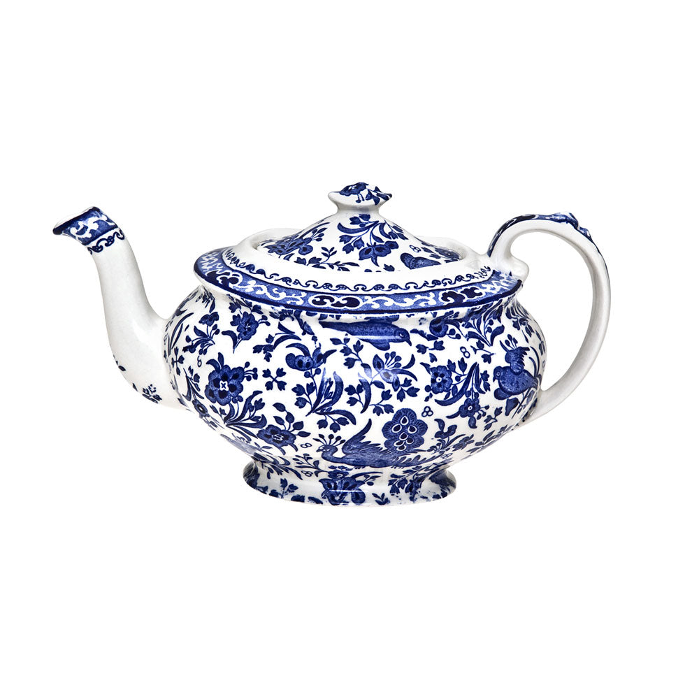 Burleigh Blue Regal Peacock Teapot - 5 Cup Cranbourne Shape - Seconds