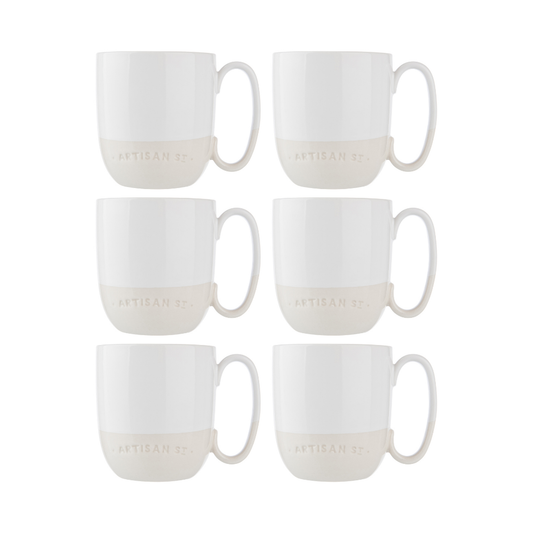 Artisan Street White Breakfast Mug Set of 6