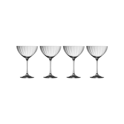 Galway Crystal Erne Saucer Champagne Set of 4