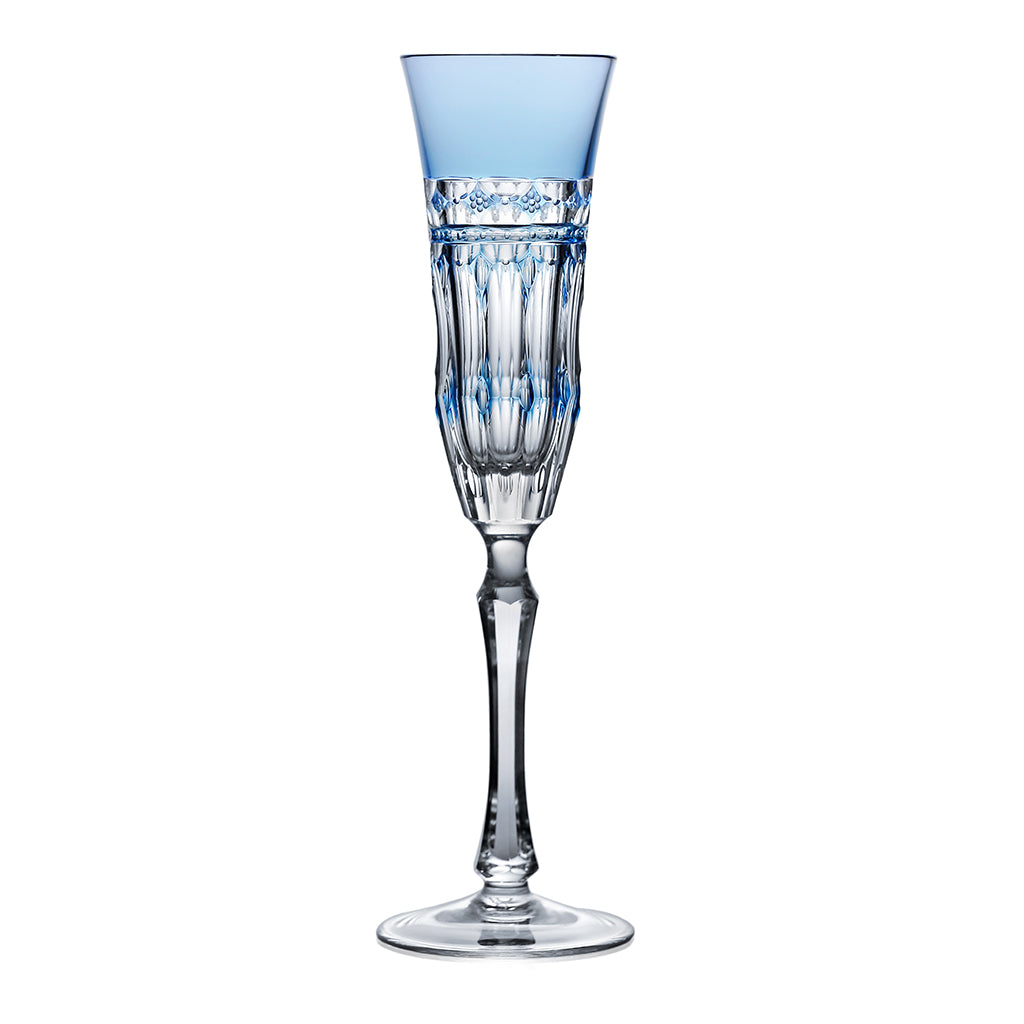 Varga Crystal Barcelona Sky Blue Champagne Flute