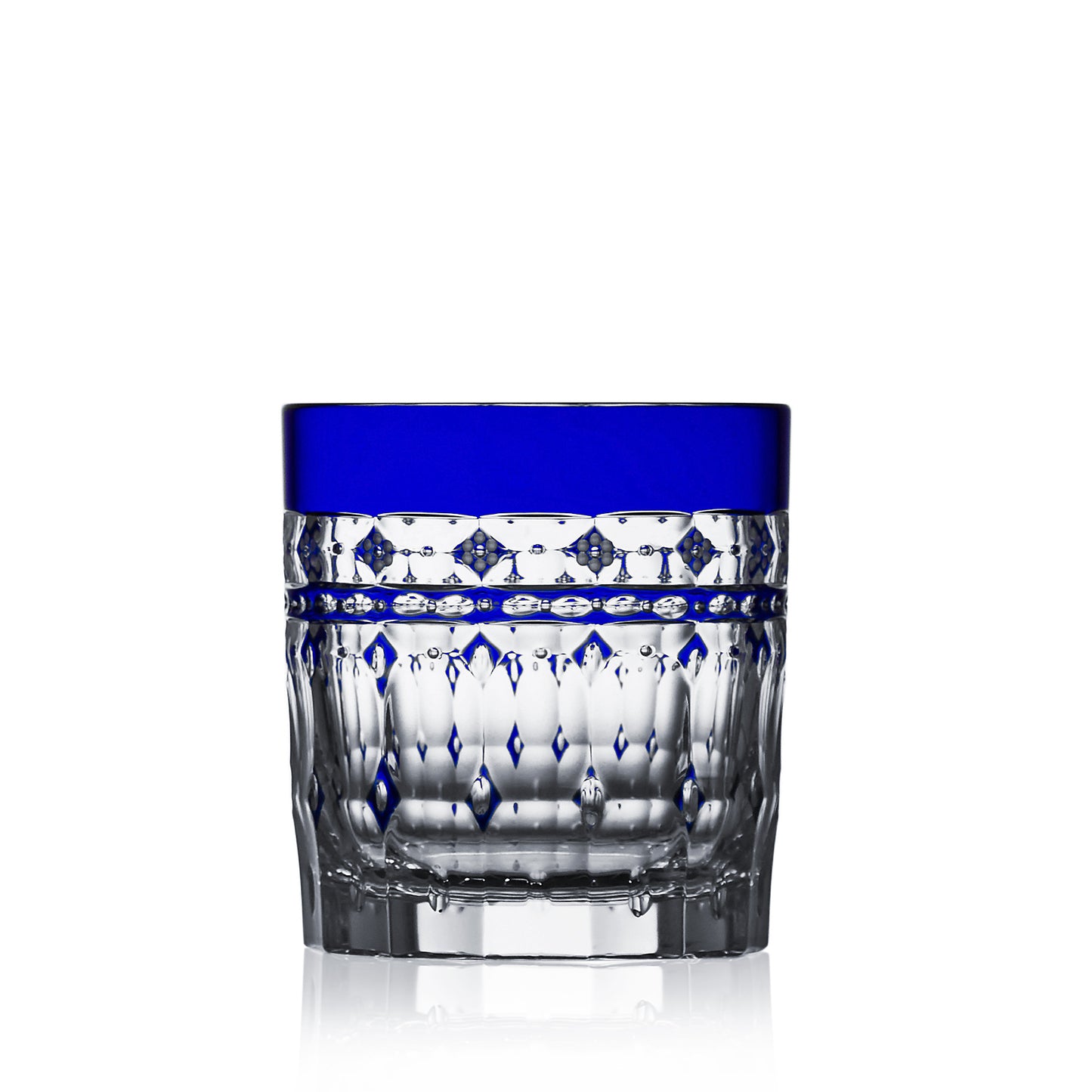 Varga Crystal Barcelona Cobalt Blue Double Old Fashioned