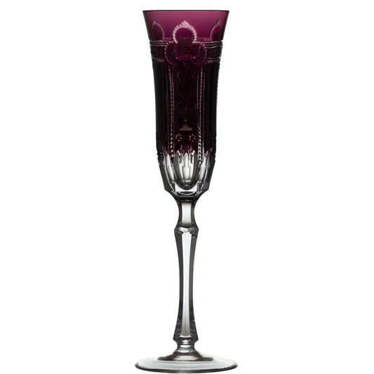 Varga Crystal Imperial Amethyst Champagne Flute Pressed Stem