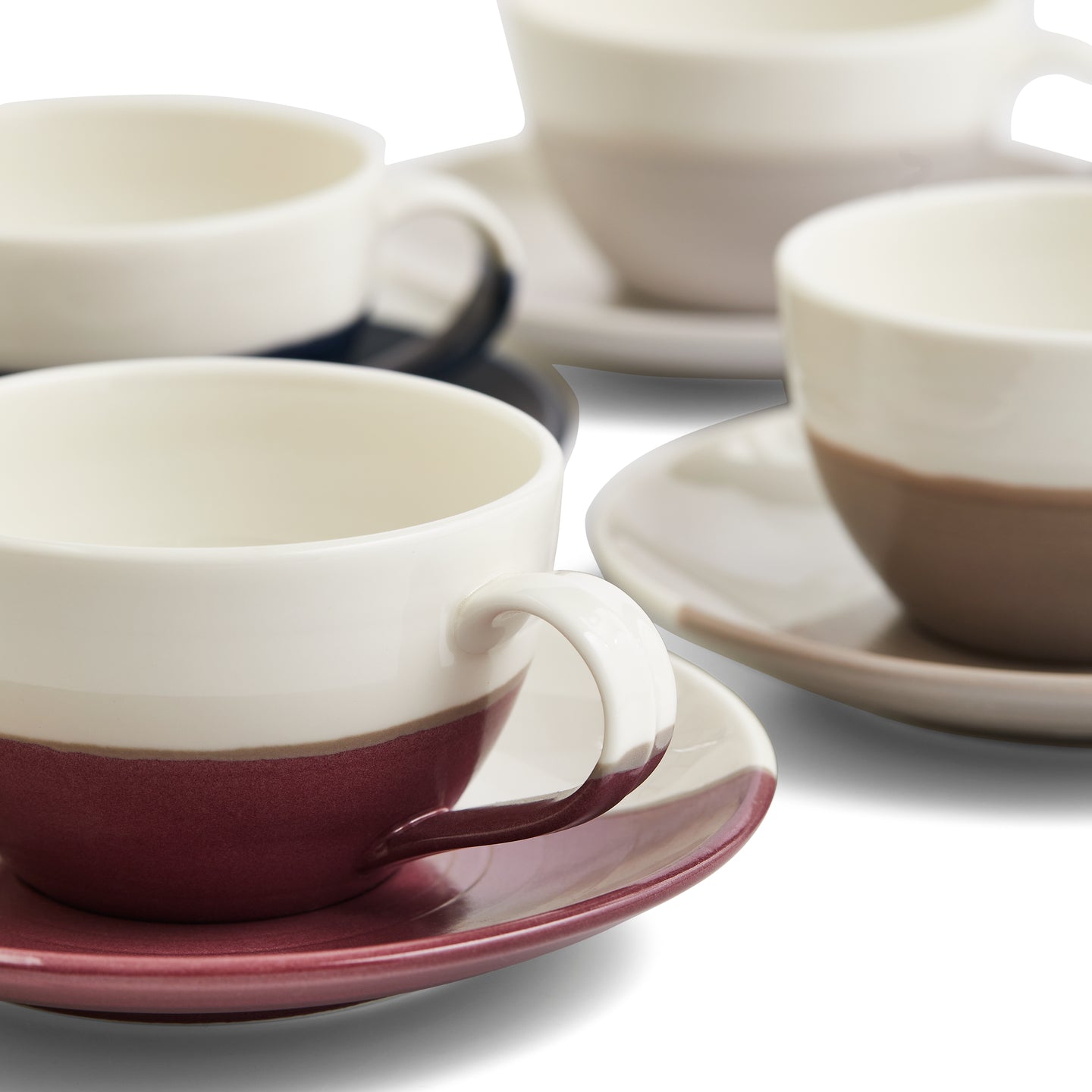 Royal Doulton Coffee Studio Mixed Flat White Cup and Saucer Set of 4