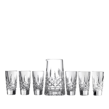 Waterford Crystal Lismore Pitcher and Shot Glass Set