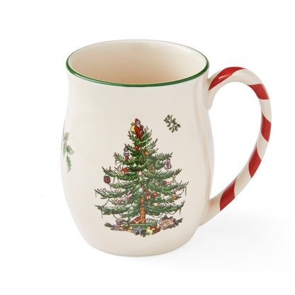 Spode Christmas Tree Mug with Peppermint Handle Set of 4