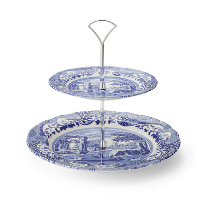 Spode Blue Italian 2-Tier Cake Stand