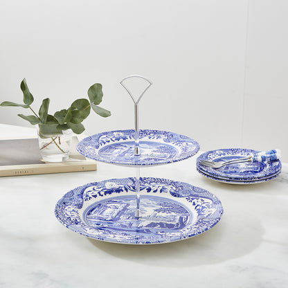 Spode Blue Italian 2-Tier Cake Stand