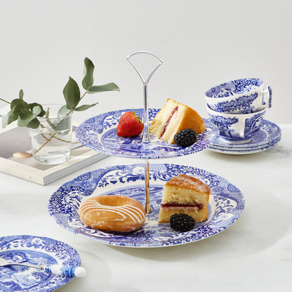 Spode Blue Italian 2-Tier Cake Stand