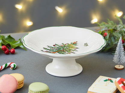 Spode Christmas Tree Sculpted Footed Candy Dish