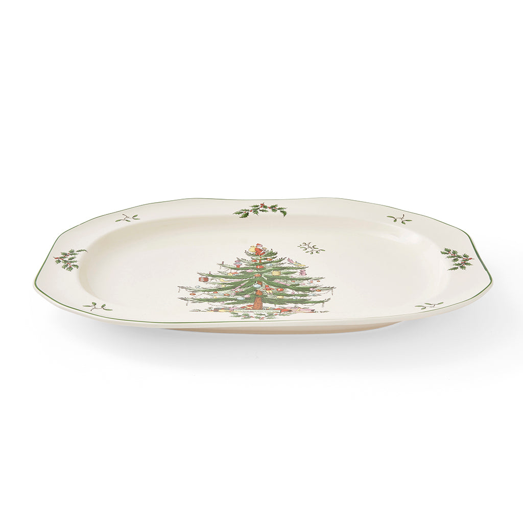 Spode Christmas Tree Sculpted Oval Platter