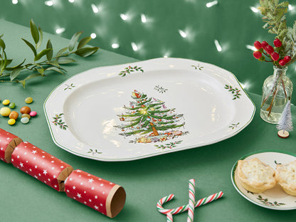 Spode Christmas Tree Sculpted Oval Platter