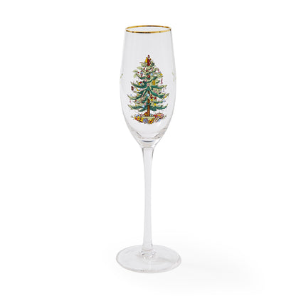 Spode Christmas Tree Champagne Flutes Set of 4