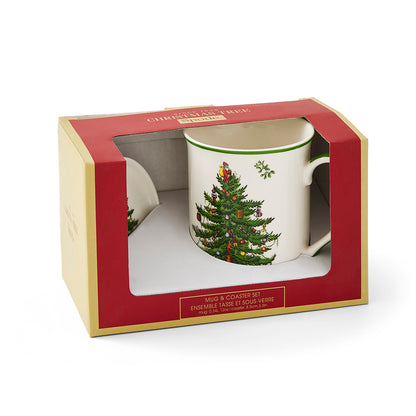 Spode Christmas Tree Mug & Coaster Set