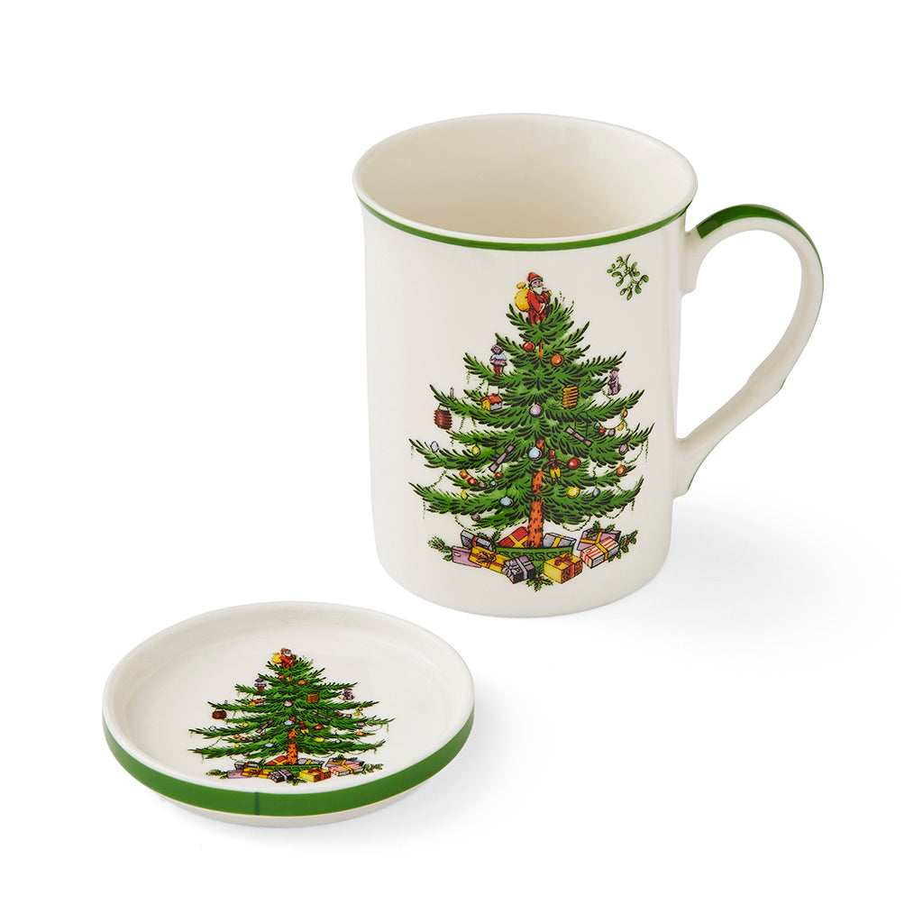 Spode Christmas Tree Mug & Coaster Set