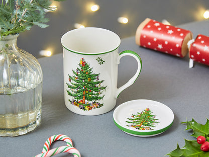 Spode Christmas Tree Mug & Coaster Set