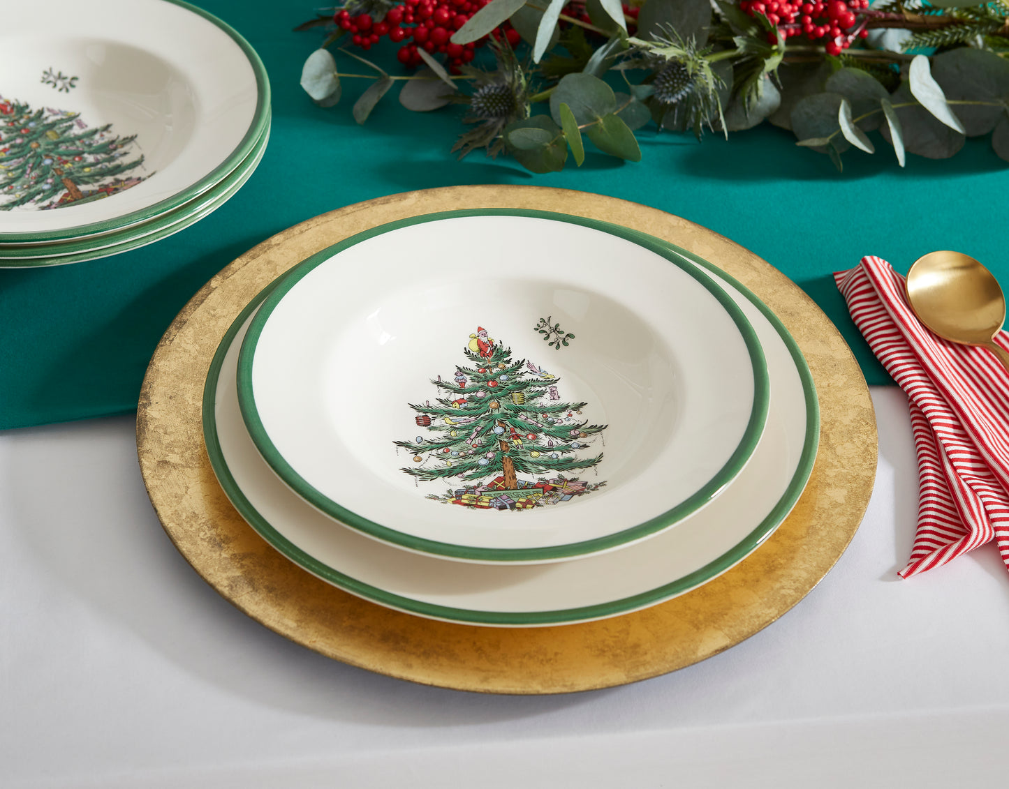 Spode Christmas Tree Soup Plate 23cm Set of 4