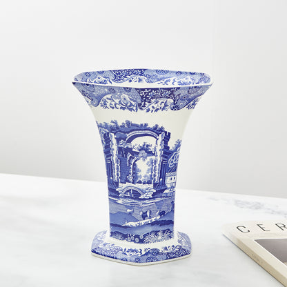 Spode Blue Italian Hexagonal Vase