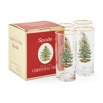 Spode Christmas Tree Highball Glass Set of 4