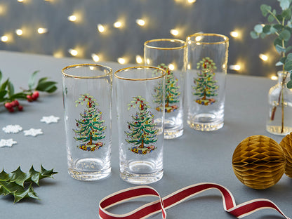 Spode Christmas Tree Highball Glass Set of 4