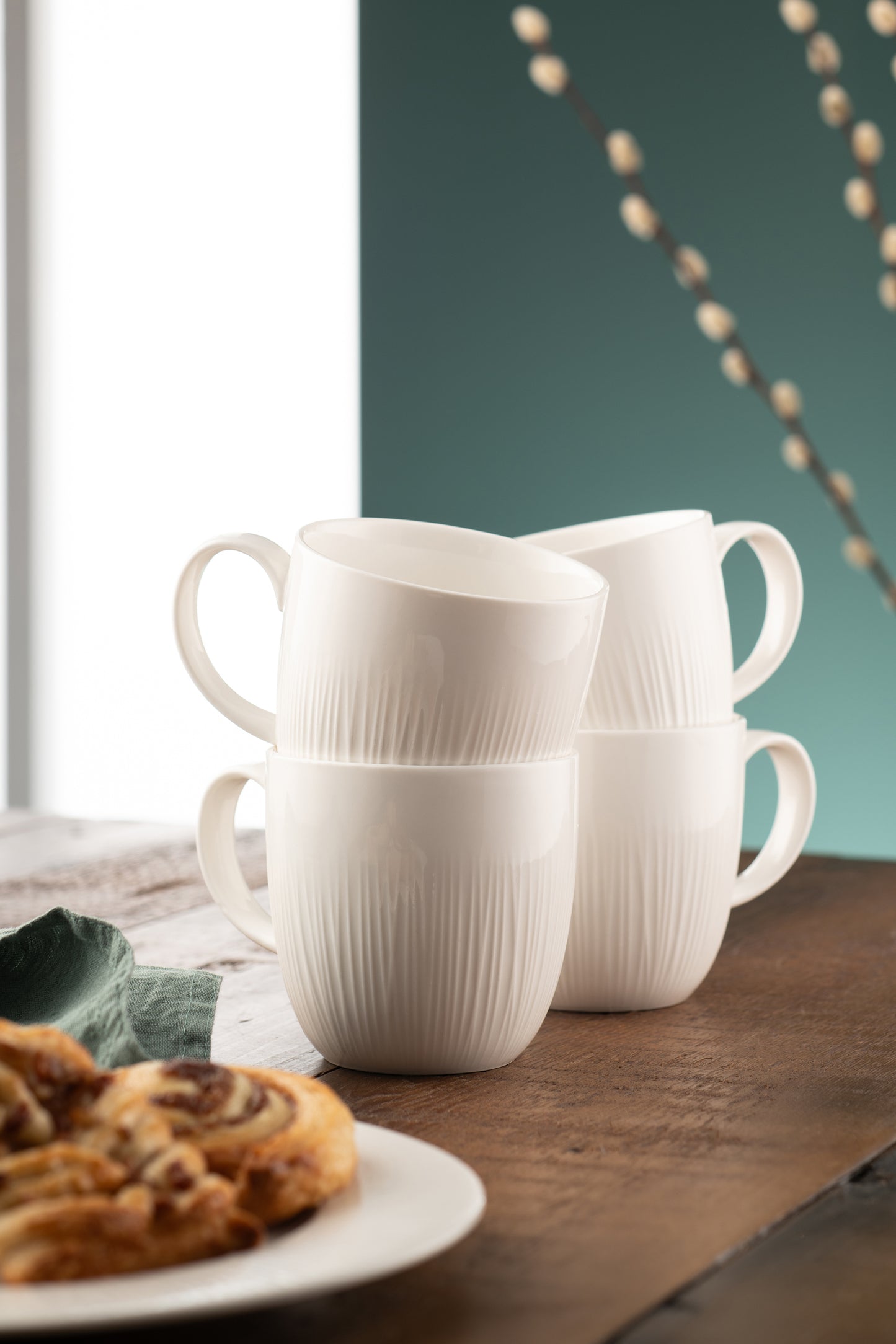 Belleek Erne Mugs Set of 4