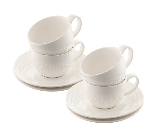 Belleek Erne Teacups & Saucers Set of 4