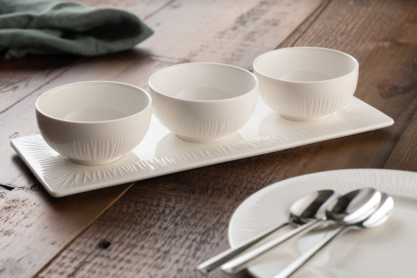 Belleek Erne Triple Bowl Set