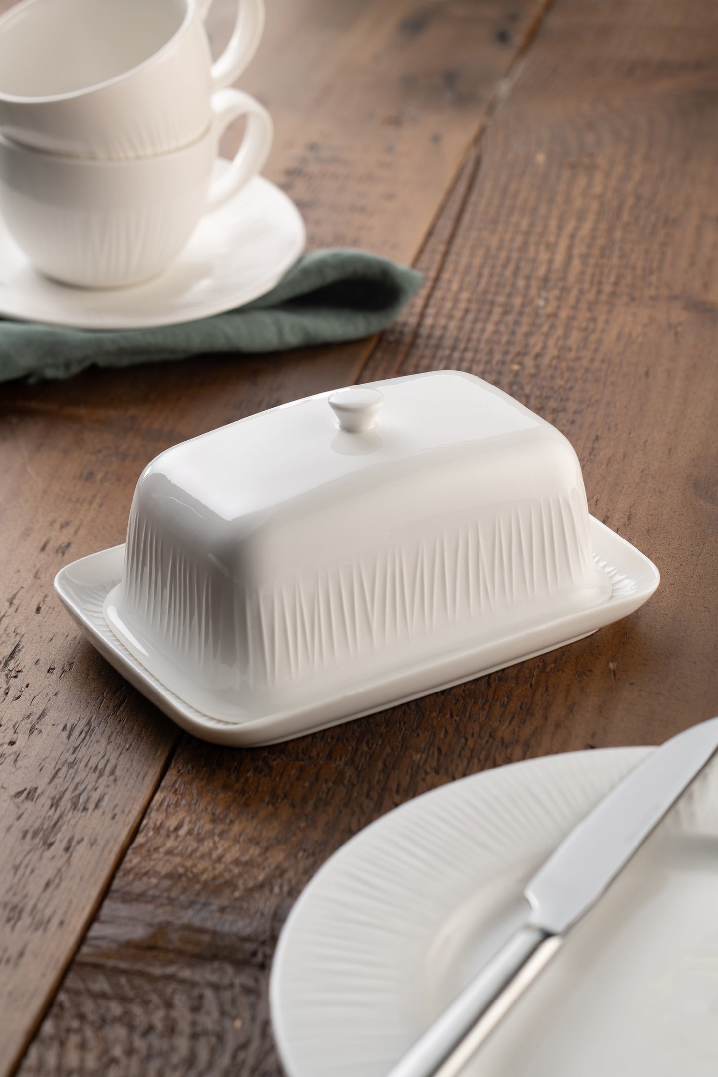 Belleek Erne Butter Dish