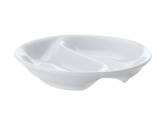 Maxwell and Williams White Basics Round Divided Sauce Dish 10cm