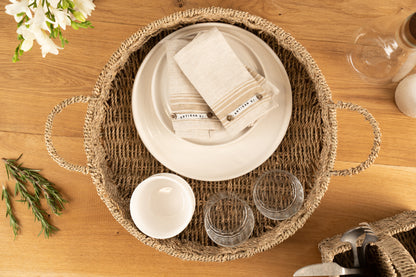 Artisan Street Round Seagrass Tray with Handles