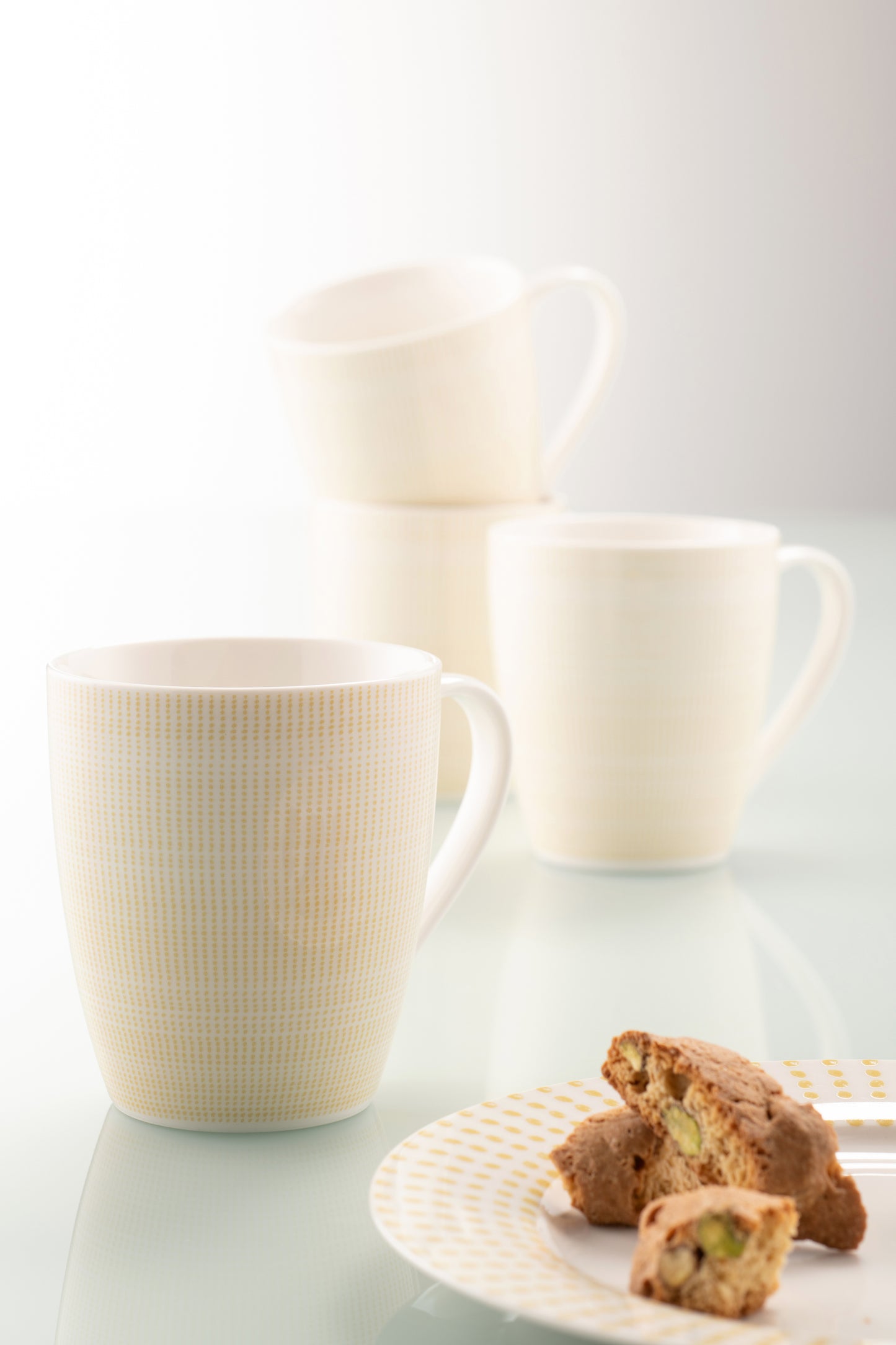 Aynsley Spots & Dots Mustard Mug Set of 4