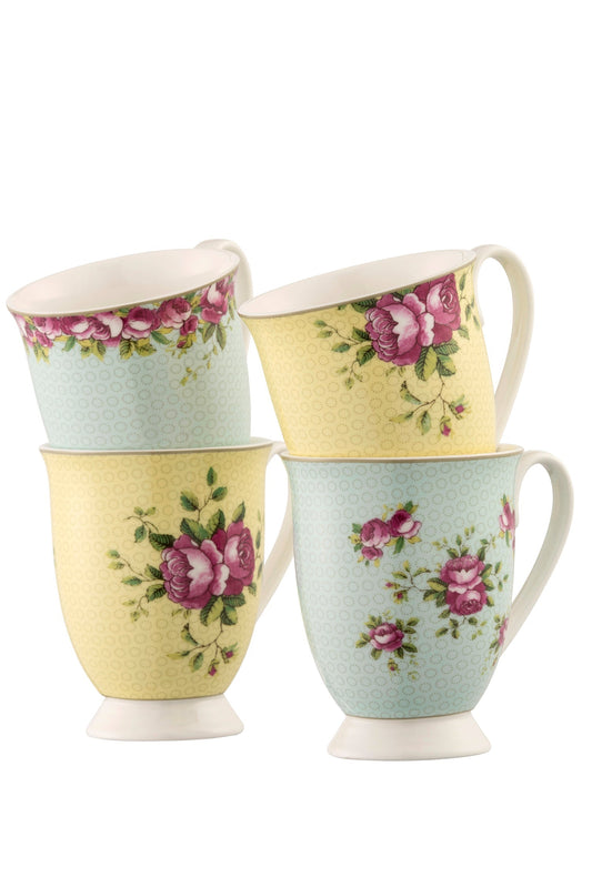 Aynsley Archive Rose Mug Set of 4-Goviers