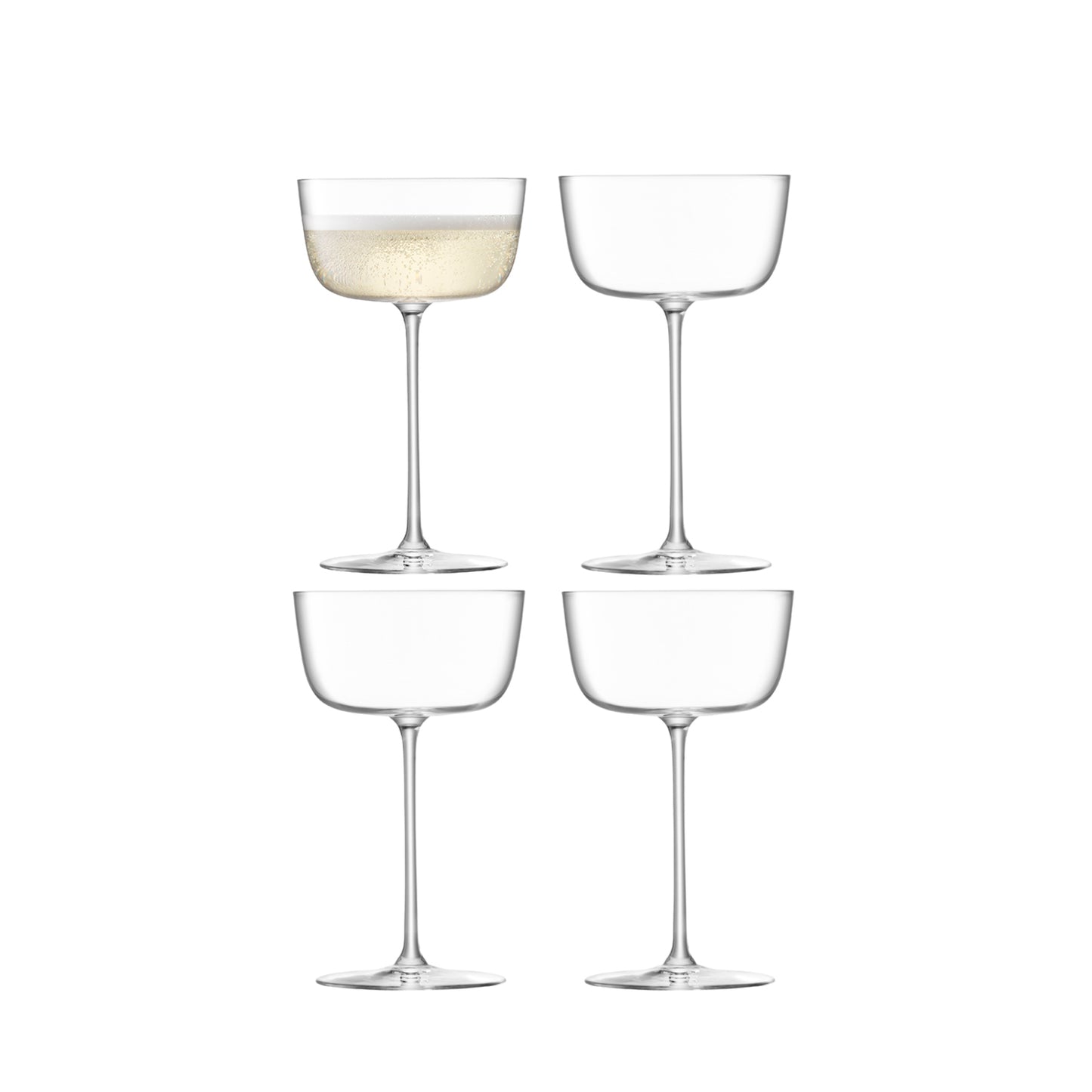 LSA Glass Borough Cocktail Saucer 240ml Set of 4