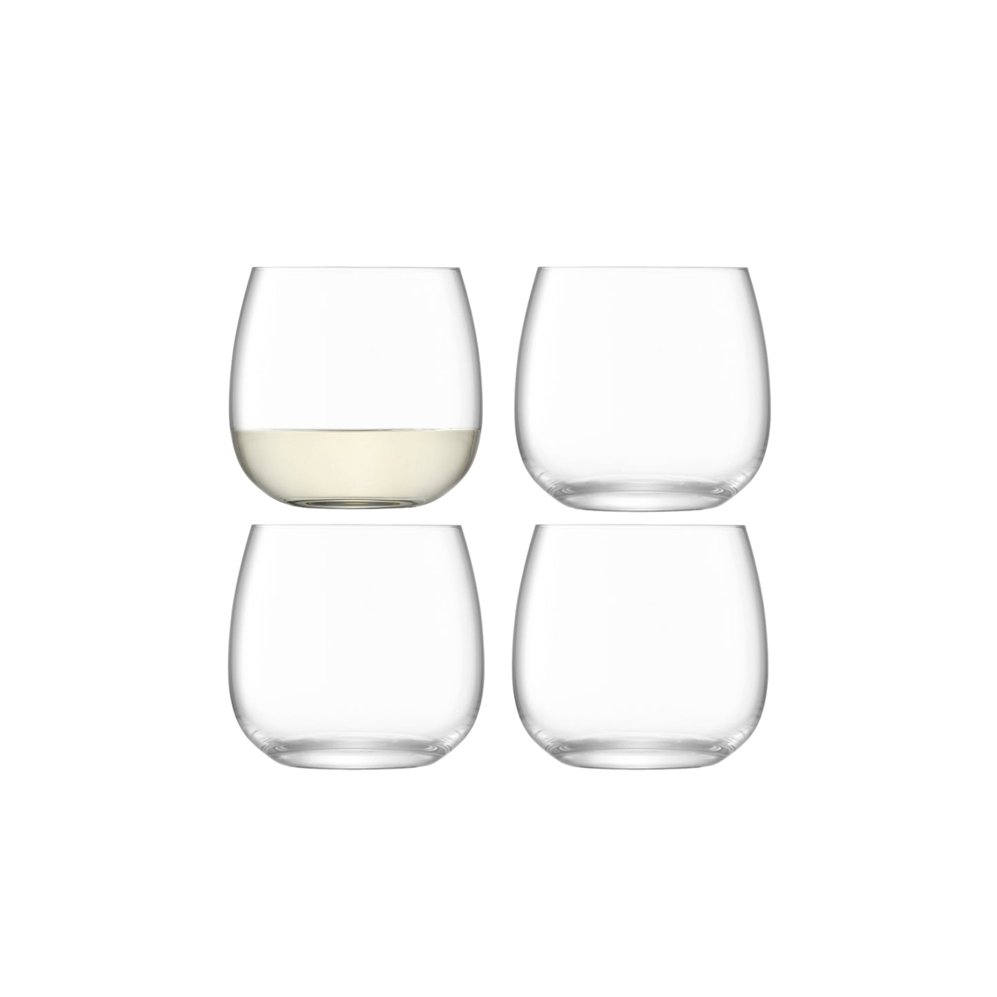 LSA Glass Borough Stemless Glass 370ml Set of 4