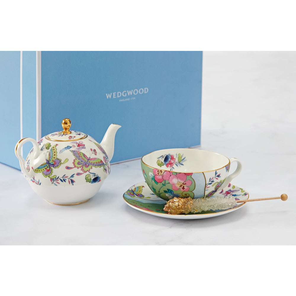 Wedgwood Butterfly Bloom Green Teacup and Saucer