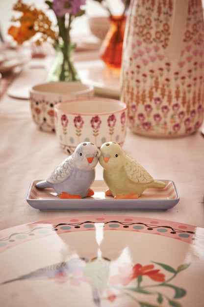 Cath Kidston Ceramic Budgie Salt & Pepper Shaker Set