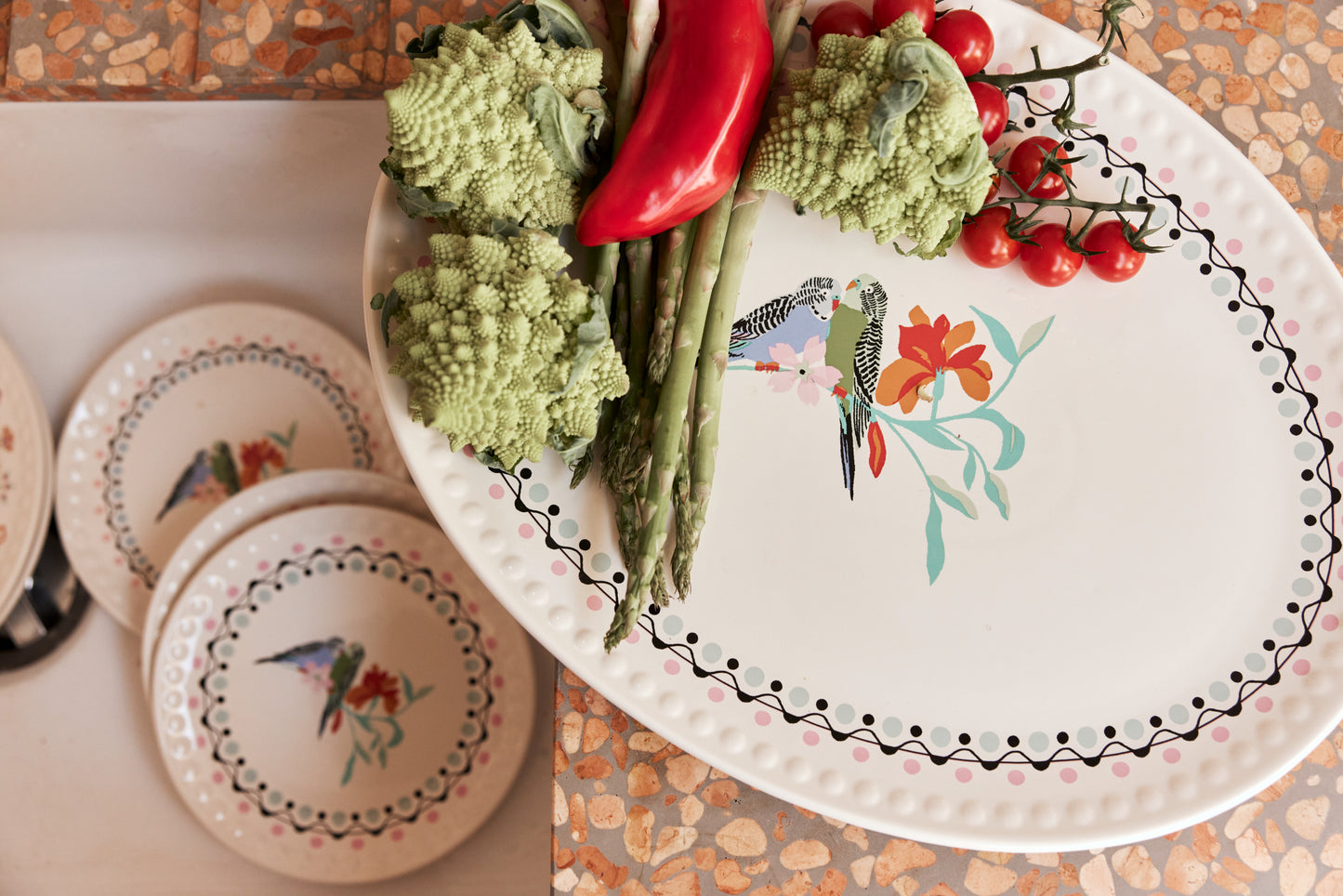 Cath Kidston Painted Table Ceramic Oval Platter 36CM