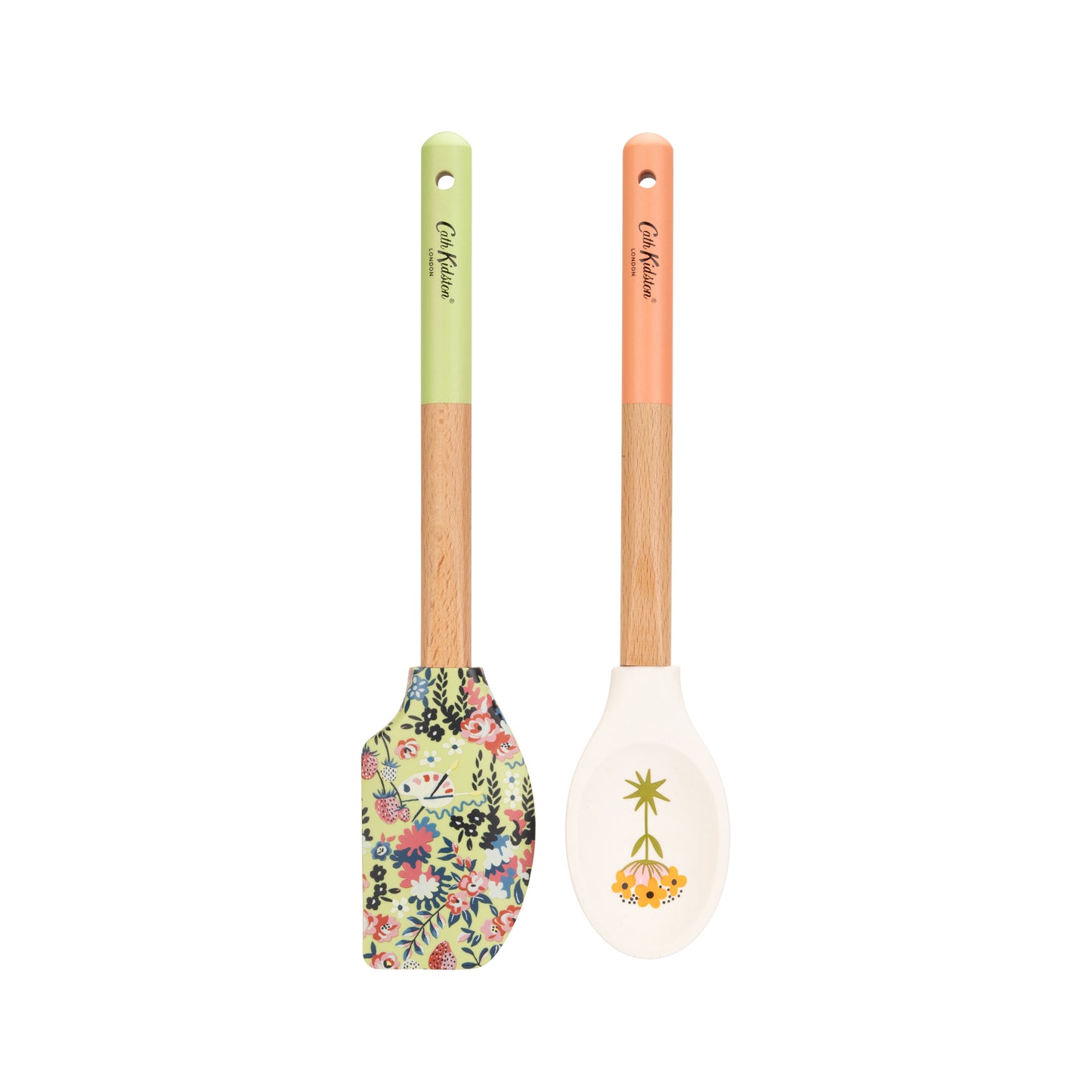 Cath Kidston Painted Table Silicone & Wood Utensil Set Set of 2