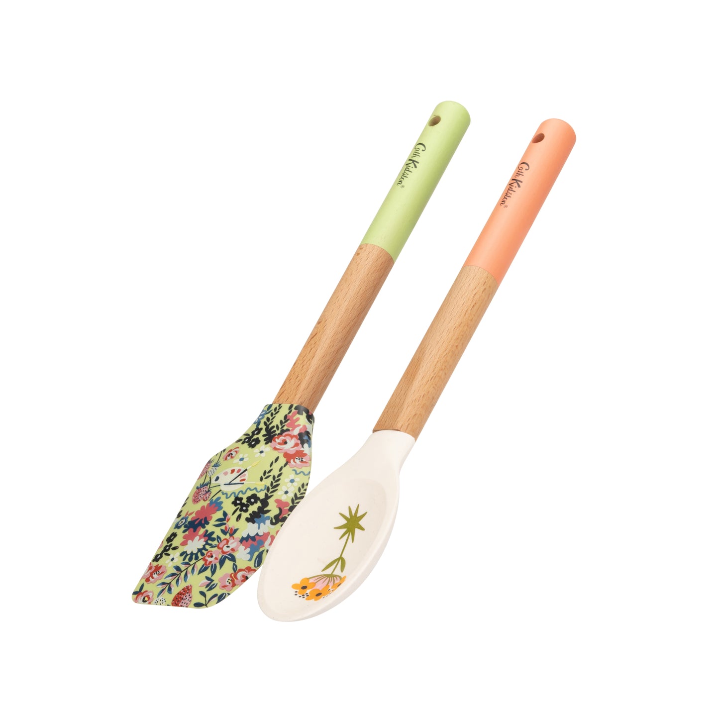 Cath Kidston Painted Table Silicone & Wood Utensil Set Set of 2