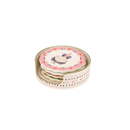 Cath Kidston Spring Birds Ceramic Coaster Set of 4