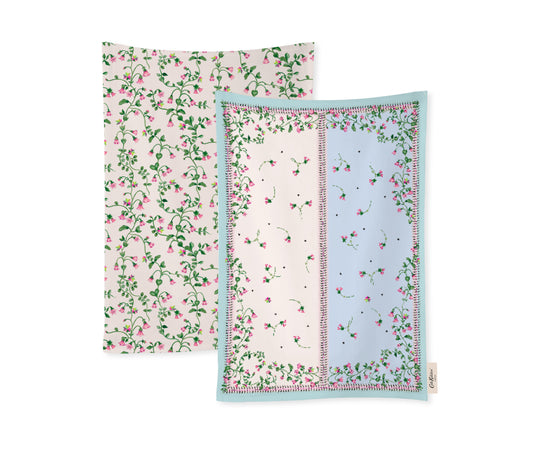 Cath Kidston Twin Flowers Tea Towels Set of 2