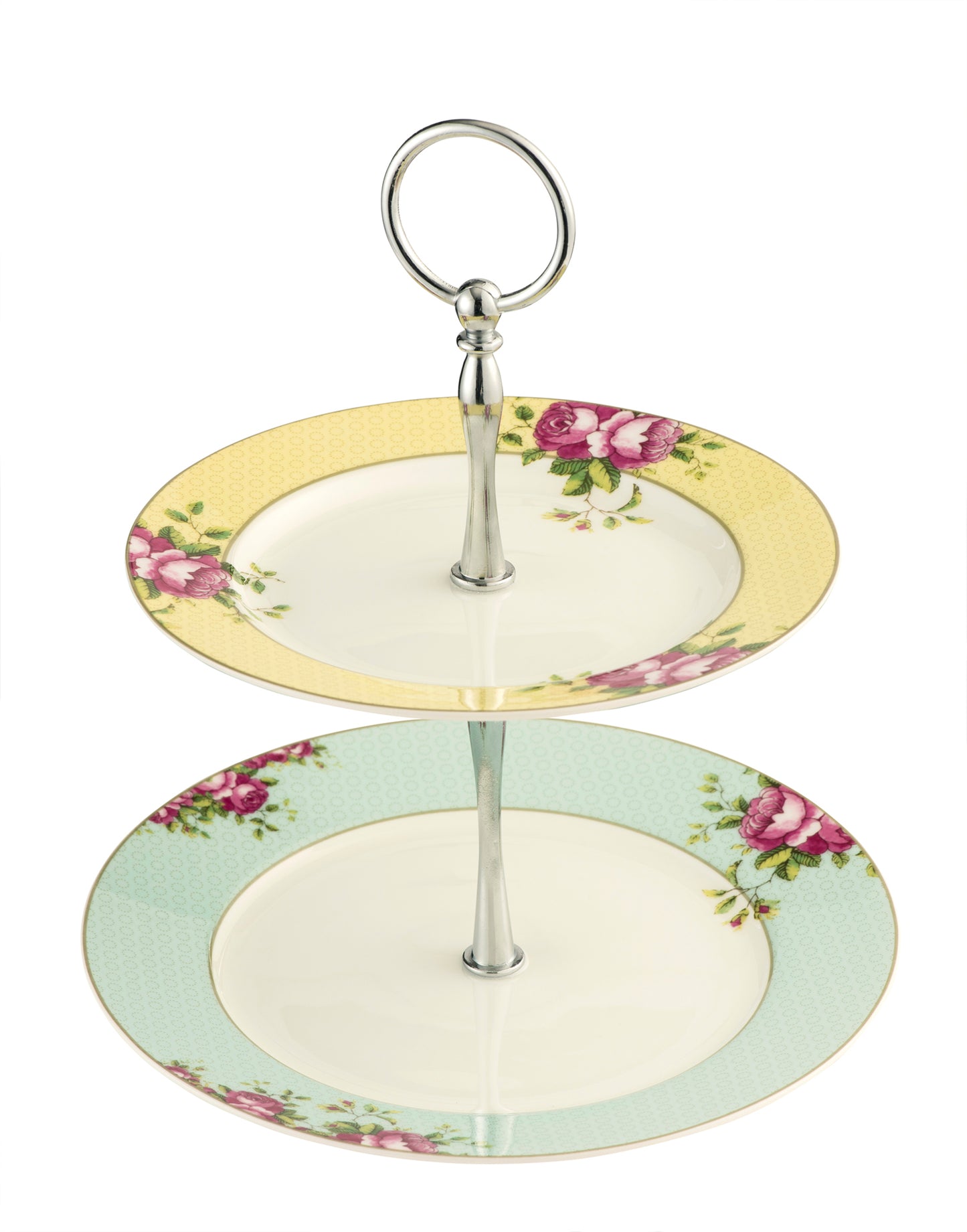 Aynsley Archive Rose Two Tiered Cake Stand