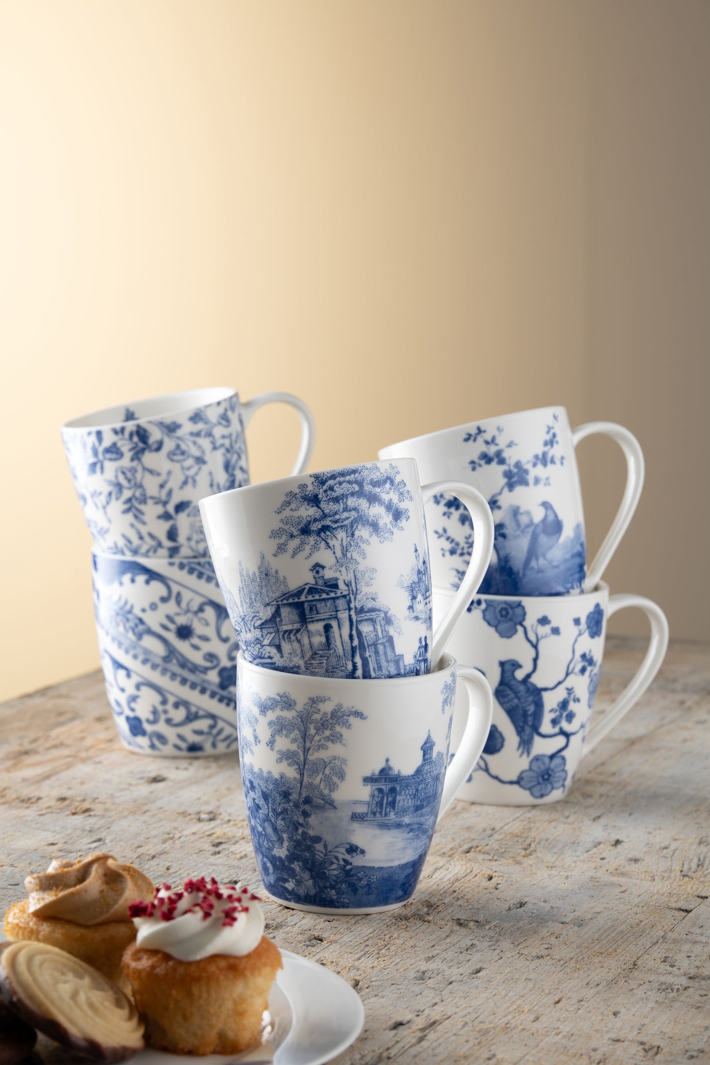 Aynsley Archive Blue Mug Set of 6