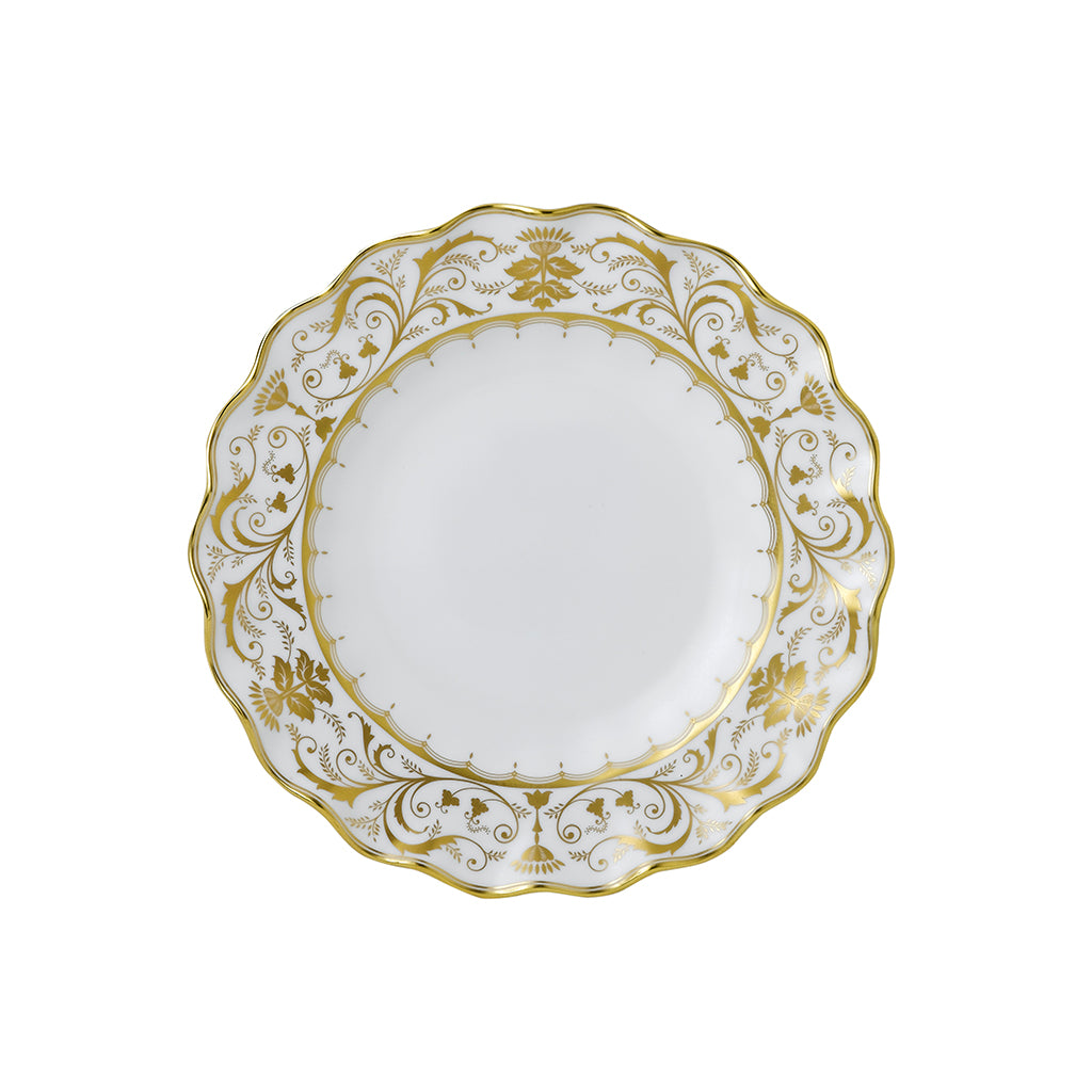 Royal Crown Derby Darley Abbey White Fluted Dessert Plate 22cm