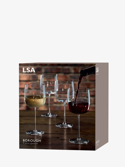 LSA Glass Borough Wine Glass 380ml Set of 4