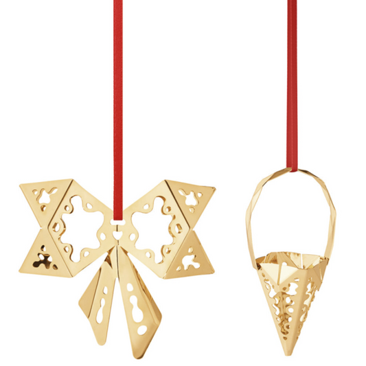 Georg Jensen Bow & Cone set, Holiday Ornament-Christmas-Goviers